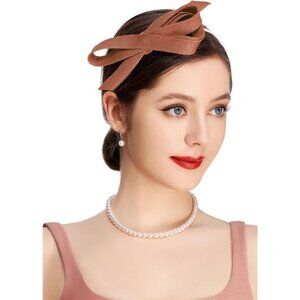 Fascinator Headband for Women Orange